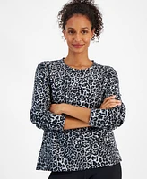 Id Ideology Women's Animal-Print Fleece Sweatshirt, Created for Macy's