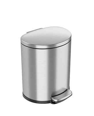 iTouchless SoftStep Stainless Steel Semi-Round Step Trash Can with AbsorbX Odor Filter and Removable Inner Bucket