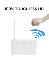 iTouchless 3 Gallon Sensor Bathroom Trash Can, 10 Liter Slim Touchless Small Smart Bedroom Garbage Waste Basket Bin with Motion Lid