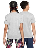 Nike Big Kids' Legend Swoosh-Logo Crewneck Dri-fit T-Shirt