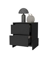 Fm Furniture Lovell Nightstand with Sturdy Base and 2-Drawers