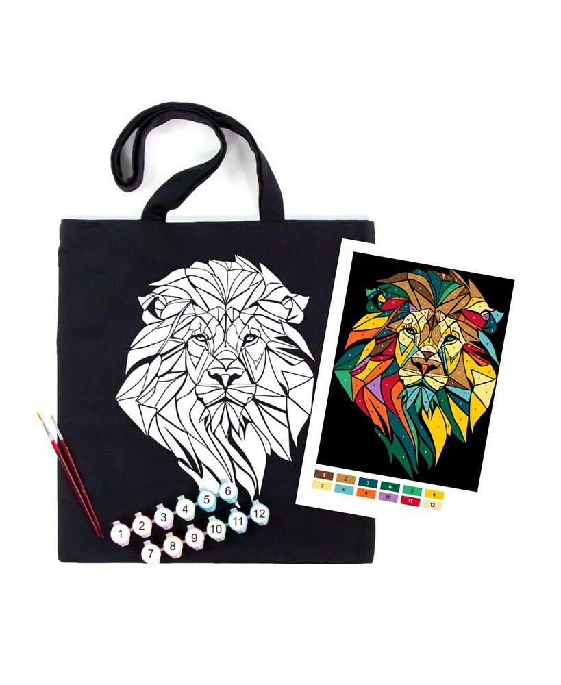 Rosa ROSATalent: Eco-Friendly Cotton Ecobag Coloring Kit – Neon Lion (220 Gsm, 38x42 cm)