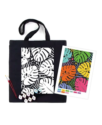 Rosa ROSATalent: Eco-Friendly Cotton Ecobag Coloring Kit – Tropical Leaves (220 Gsm, 38x42 cm) - Assorted Pre