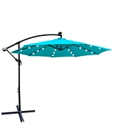 Streamdale Furniture 10 Ft Outdoor Patio Umbrella Solar Powered Led Lighted Sun Shade Market Waterproof 8 Ribs