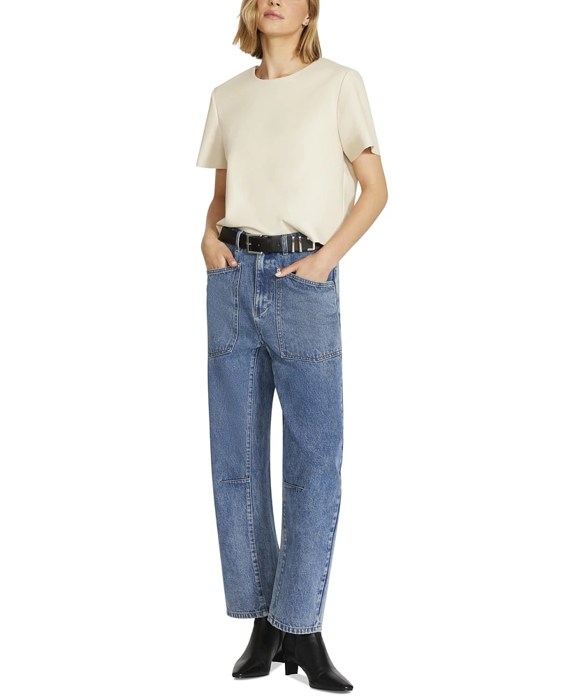 Steve Madden Women's Textured Double-Keeper Belt