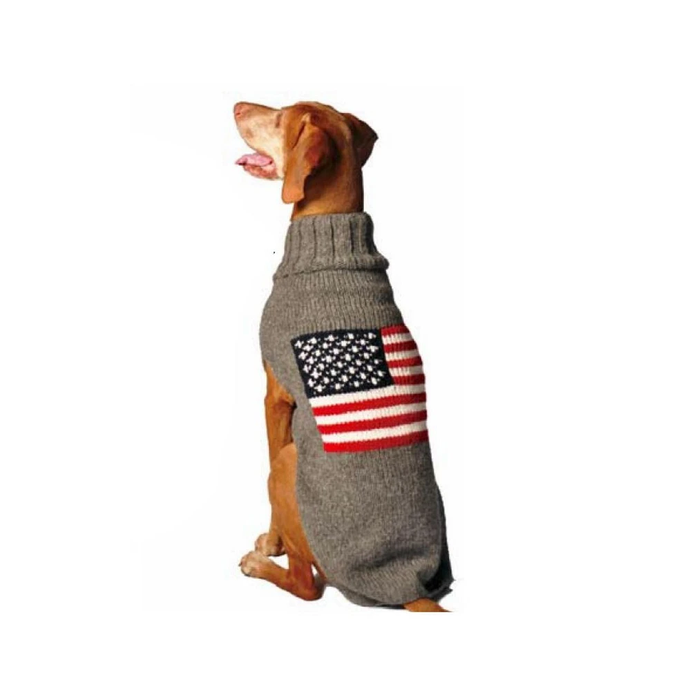 Chilly Dog Small American Flag Dog Sweater