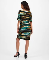 Connected Petite Zig-Zag-Print Dress