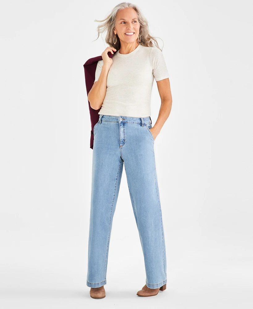 Style & Co Women's High-Rise Wide-Leg Jeans