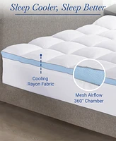 Extra Thick Cooling Mattress Topper Full Size, Plush Pillow-Top Full Mattress Topper by California Design Den