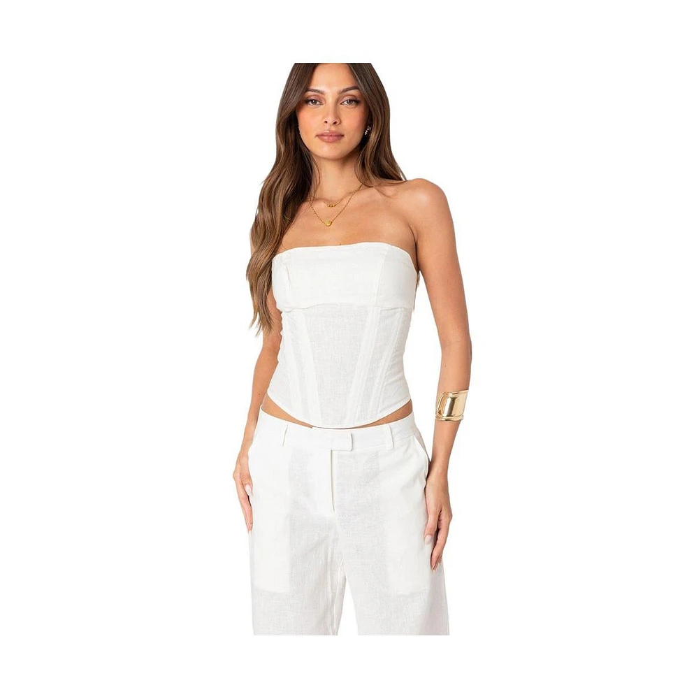 Edikted Women's Arya Linen Look Corset