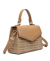 Like Dreams Sunny Straw Over Flap Crossbody Bag