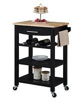 Convenience Concepts Ellaine 24.75" Wood Butcher Block Kitchen Cart