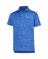 Wes & Willy Big Boys and Girls Blue Detroit Lions Cloudy Yarn Polo