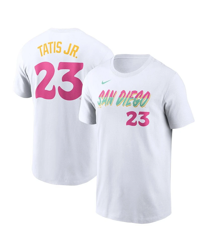 Nike Men's Fernando Tatis Jr. White San Diego Padres City Connect Fuse Name Number T-Shirt