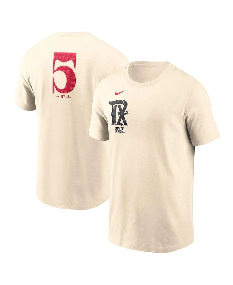 Nike Men's Corey Seager Natural Texas Rangers City Connect Fuse Name Number T-Shirt