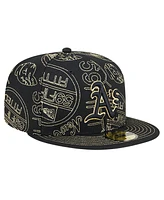 New Era Men's Black Oakland Athletics 59FIFTY Day Allover Fitted Hat