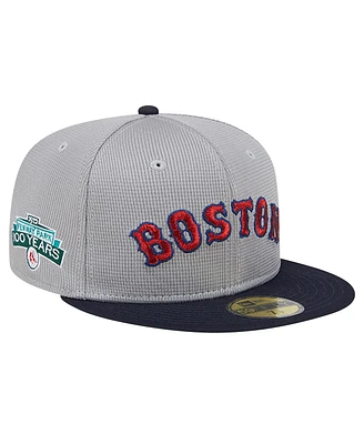 New Era Men's Gray Boston Red Sox Pivot Mesh 59FIFTY Fitted Hat