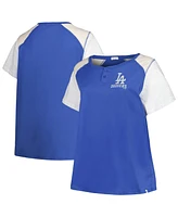 '47 Brand Women's Royal/Gray Los Angeles Dodgers Plus Henley T-Shirt