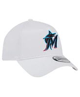 New Era Men's White Miami Marlins Tc A-Frame 9FORTY Adjustable Hat