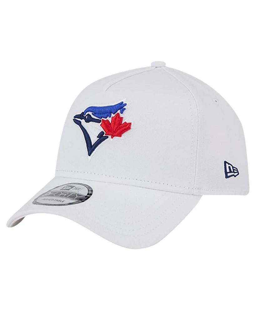 New Era Men's White Toronto Blue Jays Tc A-Frame 9FORTY Adjustable Hat