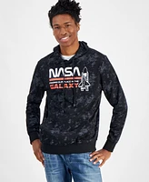 Hybrid Men's Nasa Space Shuttle Blueprint Regular-Fit Printed Fleece Hoodie