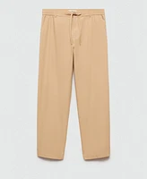 Mango Men's Drawstring Cotton Trousers