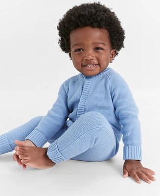 First Impressions Baby Cotton Long-Sleeve Sweater Romper, Created for Macy's