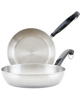 Farberware Classic Series Stainless Steel Frying Pan Set, 8.25-Inch and 10-Inch