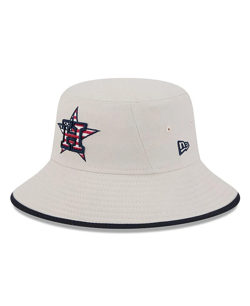 New Era Men's Khaki Houston Astros 2024 Fourth of July Bucket Hat