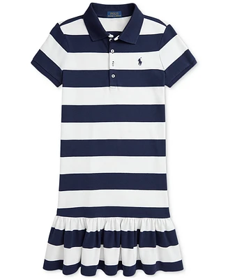 Polo Ralph Lauren Big Girls Striped Stretch Mesh Dress