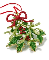 Holiday Lane Christmas Cheer Glittered Foliage Ornament, Exclusively at Macy's