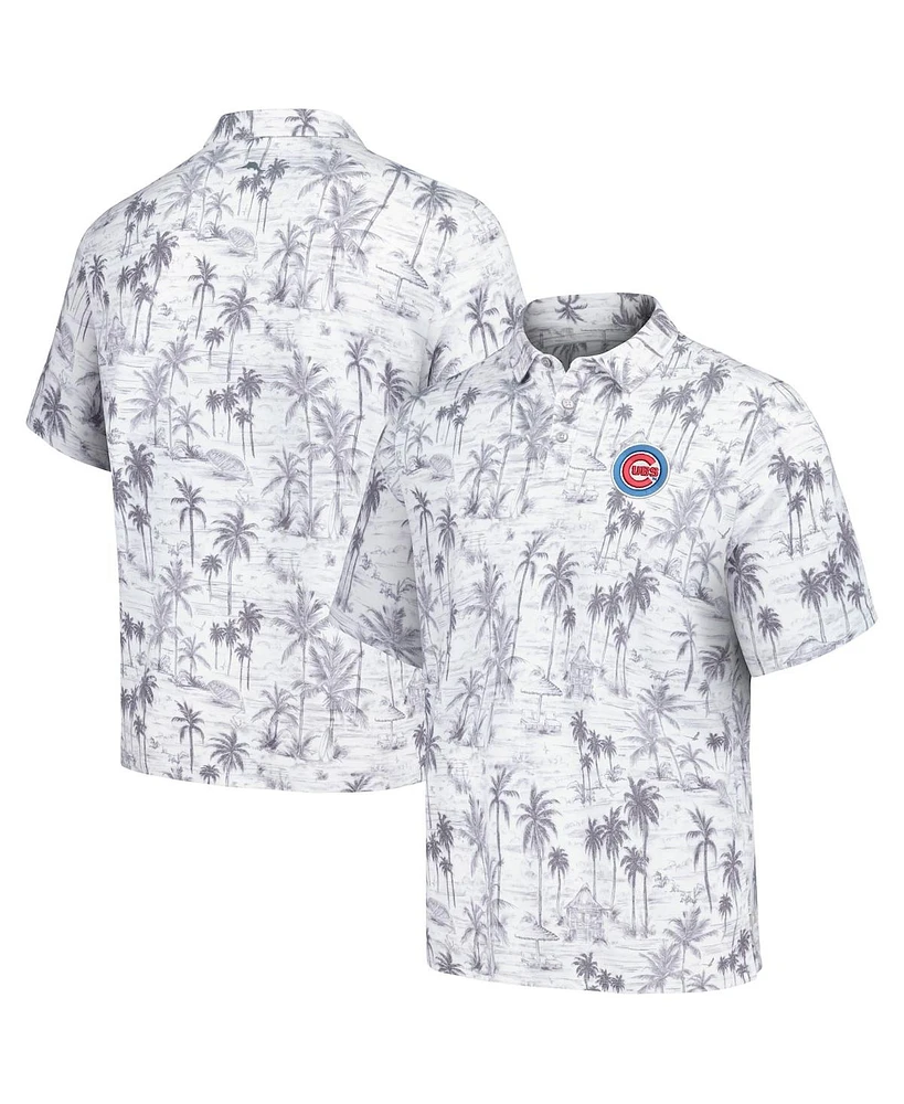 Tommy Bahama Men's Gray Chicago Cubs Sport Cabana Shores IslandZone Tri-Blend Polo