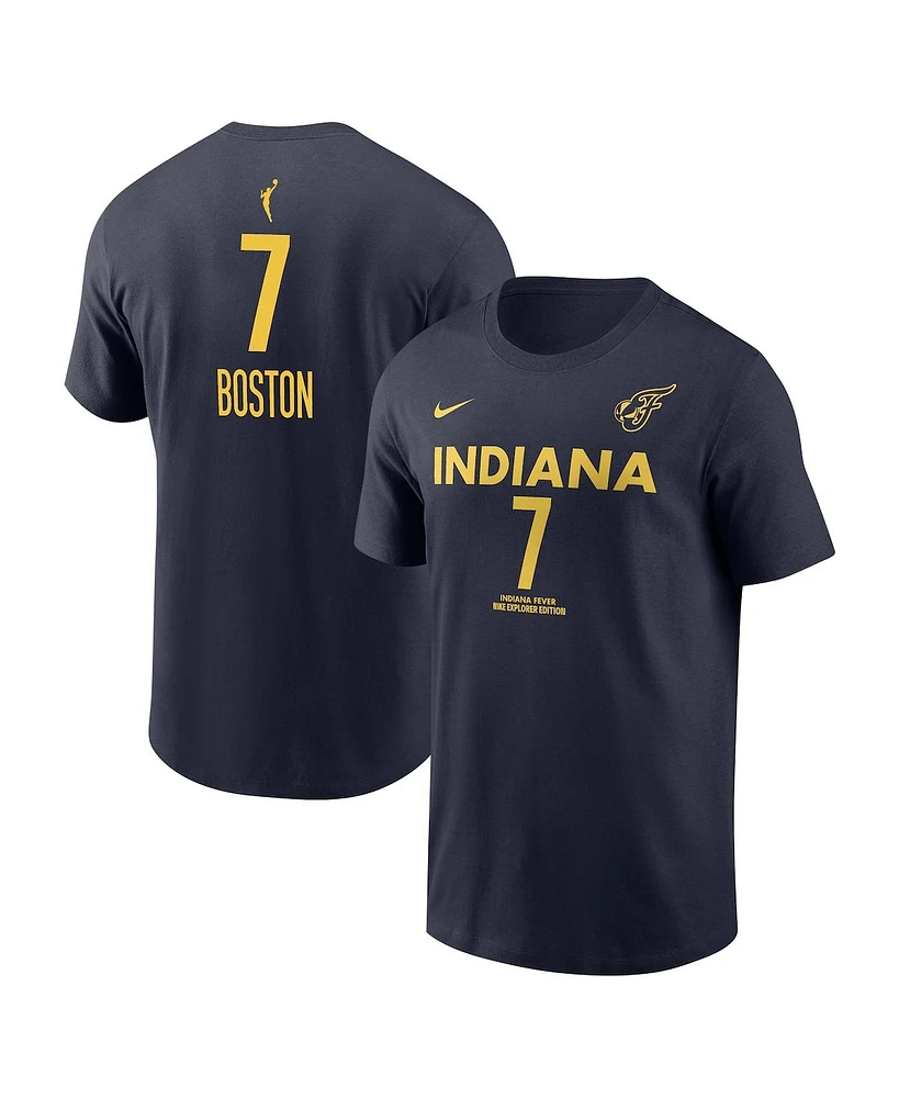 Nike Men's and Women's Aliyah Boston Navy Indiana Fever Explorer Edition Name Number T-Shirt