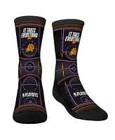 Rock 'Em Big Boys and Girls Socks Purple Phoenix Suns 2024 Nba Playoffs Slogan Crew Socks