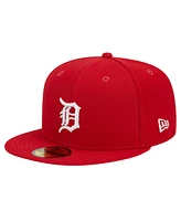 New Era Men's Red Detroit Tigers Logo 59FIFTY Fitted Hat