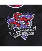 Mitchell & Ness Men's Black Toronto Raptors Hardwood Classics Vintage-like Logo Full-Zip Bomber Jacket