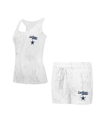 Concepts Sport Women's Dallas Cowboys Quartz Hacci Knit Tank Top Shorts Sleep Set