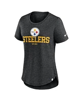 Nike Men's and Women's Heather Black Pittsburgh Steelers Fashion Tri-Blend T-Shirt