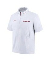 Nike Men's White Alabama Crimson Tide 2024 Sideline Coach Short Sleeve Half-Zip Hoodie Jacket