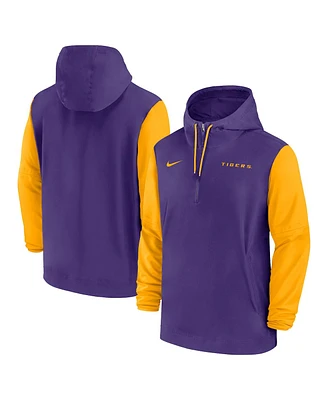 Nike Men's Purple Lsu Tigers 2024 Sideline Pregame Player Half-Zip Hoodie