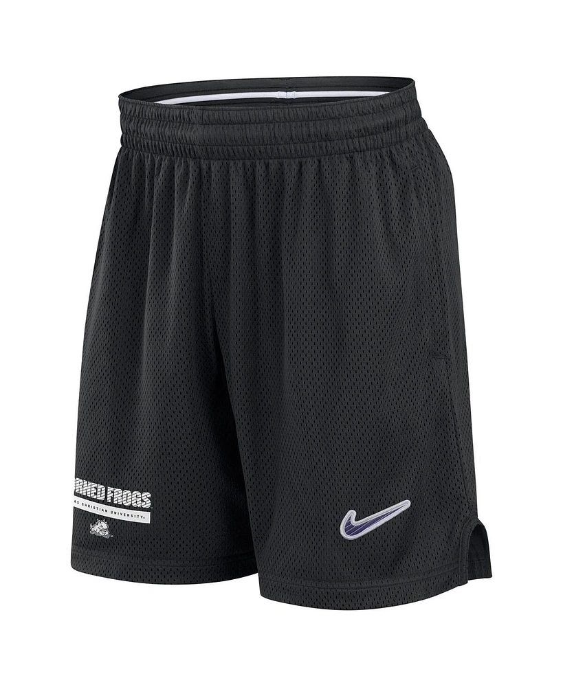 Nike Men's Black Tcu Horned Frogs 2024 Sideline Mesh Shorts