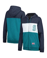 New Era Women's Navy Seattle Mariners Color Block Full-Zip Hoodie Jacket