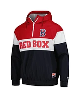 New Era Men's Navy Boston Red Sox Ripstop Raglan Quarter-Zip Hoodie Windbreaker Jacket