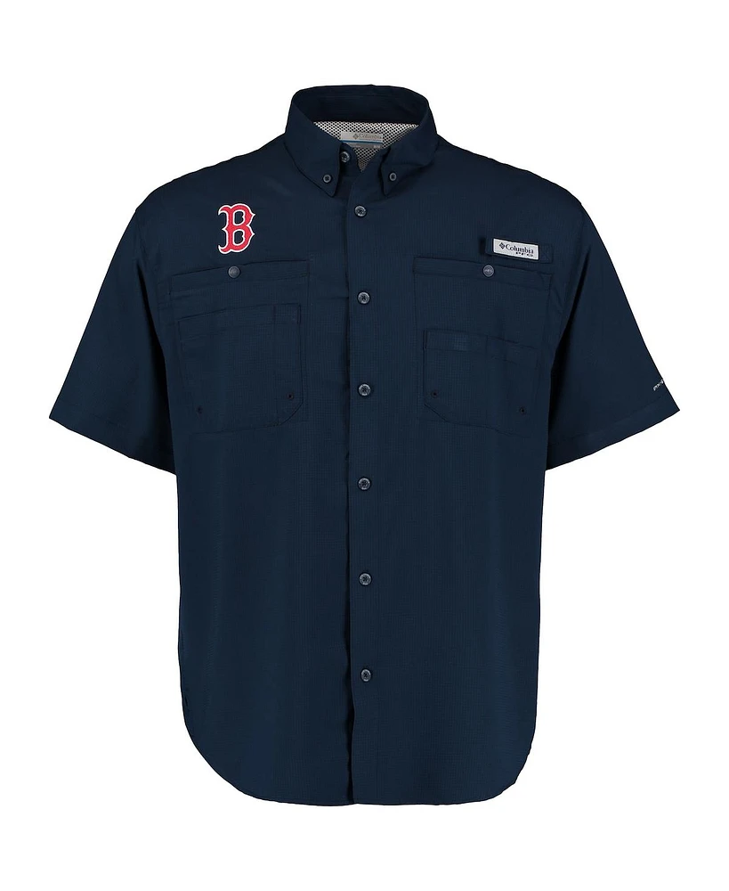 Columbia Men's Navy Boston Red Sox Tamiami Omni-Shade Button-Down Shirt