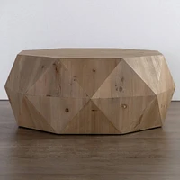 38" Three-Dimensional Embossed Pattern Design American Retro Style Coffee Table