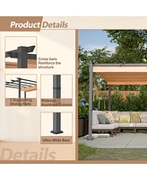 Streamdale Furniture Retractable Aluminum Pergola with Sunproof Canopy (10' x 10')