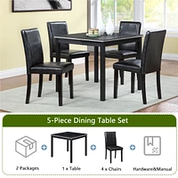 Streamdale Furniture Contemporary Elegance Wooden Dining Table and Upholstered Chairs