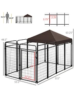 Streamdale Furniture Dog Kennel Outdoor for Large and Medium Dogs, 9.3' x 4.6' x 5.2'