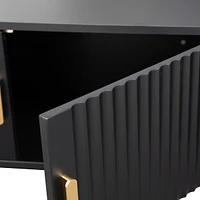 Chic & Modern Wavy Pattern Tv Stand with Led Lights