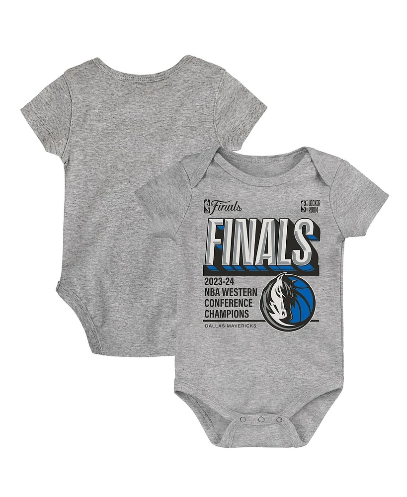 Fanatics Baby Heather Gray Dallas Mavericks 2024 Western Conference Champions Locker Room Bodysuit